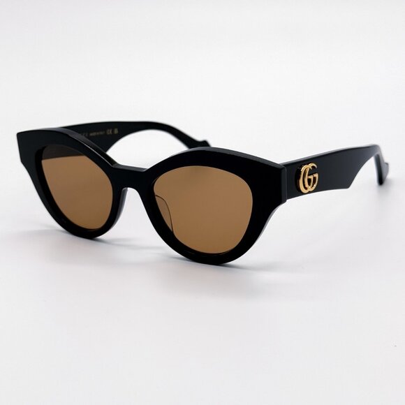 NEW GUCCI SUNGLASSES ROUND BLACK WOMEN GUCCI GG0957S 003 - Picture 5 of 12